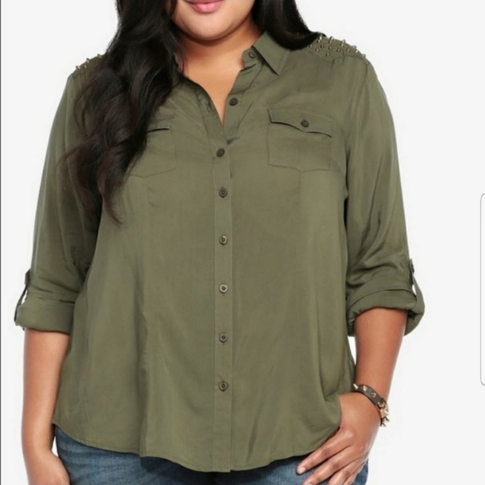 Studded button down